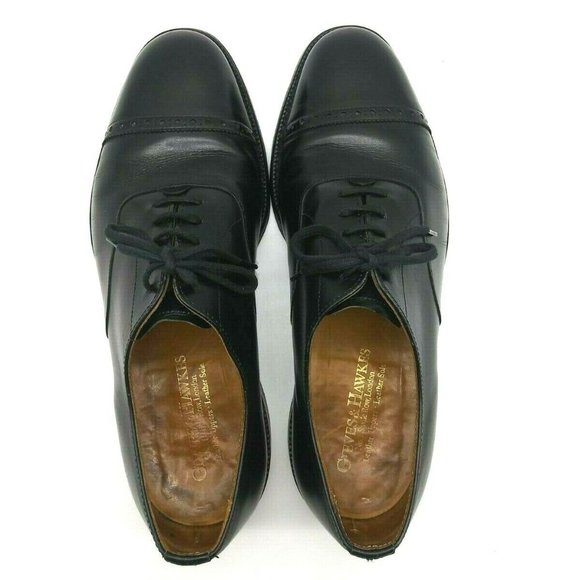 Gieves Hawkes Brogue Cap Toe Oxford Dress Shoes 7